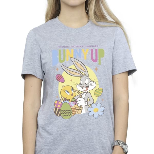 Looney Tunes Dam/Tjej Bunny Up Boyfriend-T-shirt i bomull
