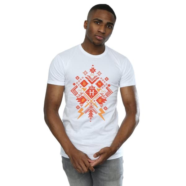 Harry Potter Mens Christmas Fair Isle T-Shirt