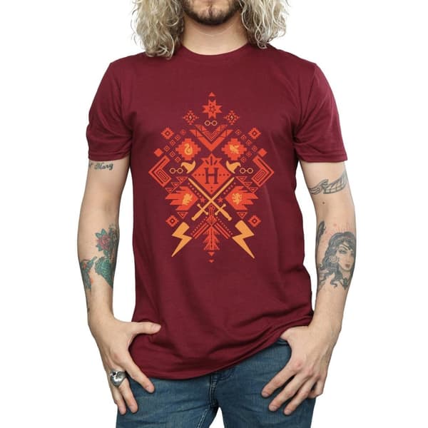 Harry Potter Mens Christmas Fair Isle T-Shirt
