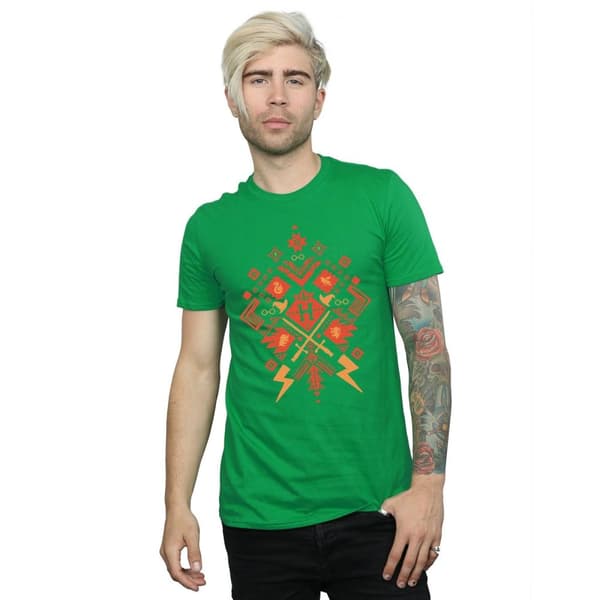Harry Potter Mens Christmas Fair Isle T-Shirt