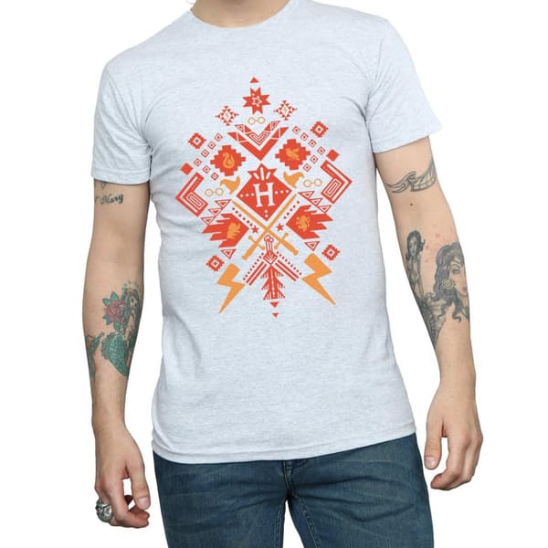 Harry Potter Mens Christmas Fair Isle T-Shirt
