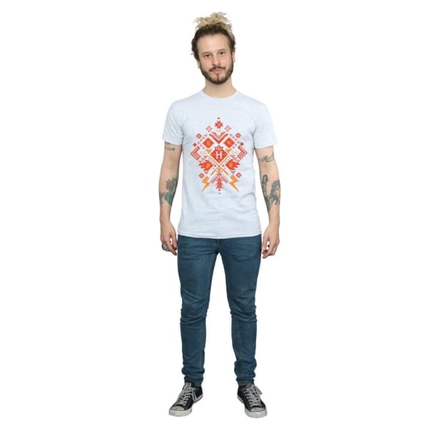 Harry Potter Mens Christmas Fair Isle T-Shirt