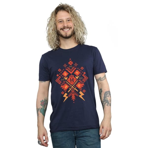 Harry Potter Mens Christmas Fair Isle T-Shirt
