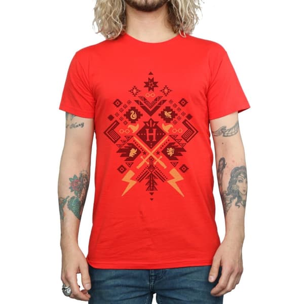 Harry Potter Mens Christmas Fair Isle T-Shirt