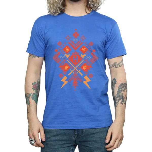 Harry Potter Mens Christmas Fair Isle T-Shirt