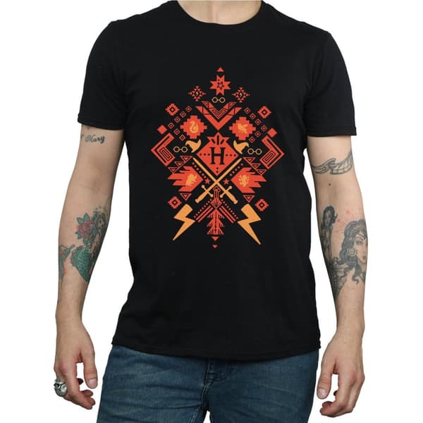 Harry Potter Mens Christmas Fair Isle T-Shirt