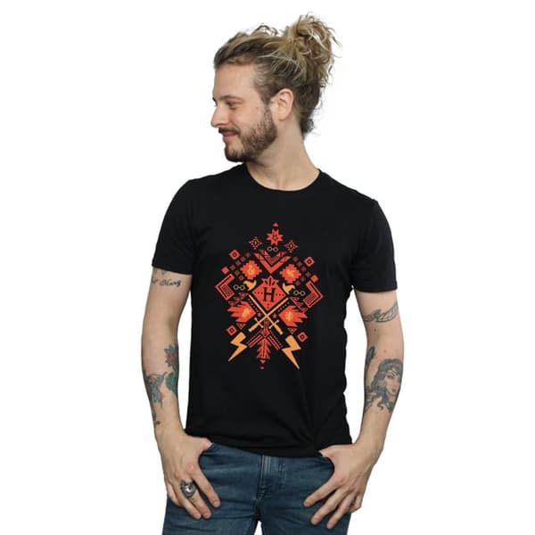 Harry Potter Mens Christmas Fair Isle T-Shirt
