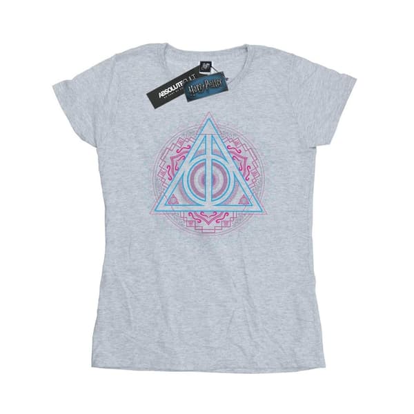 Harry Potter Womens/Ladies Neon Deathly Hallows Cotton T-Shirt