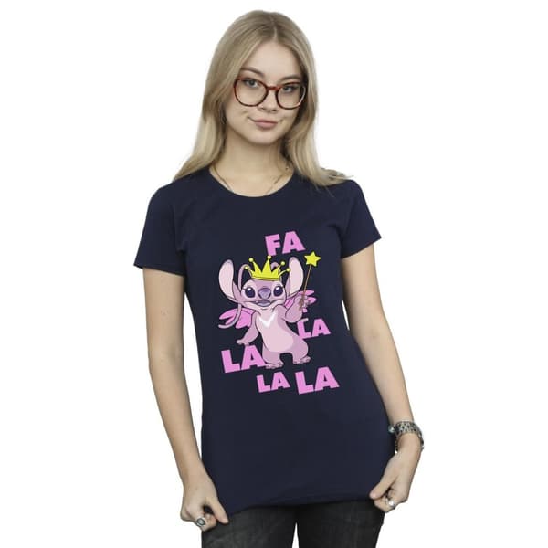 Disney Womens/Ladies Lilo & Stitch Angel Fa La La Cotton T-Shirt