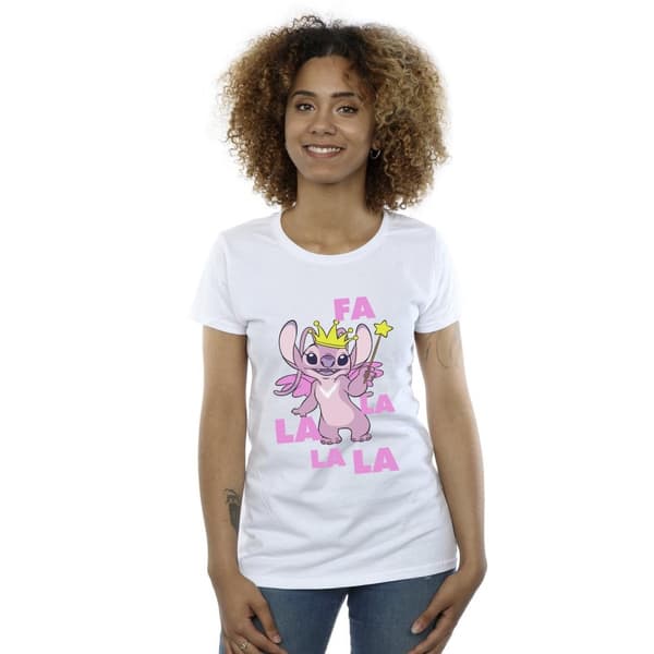 Disney Womens/Ladies Lilo & Stitch Angel Fa La La Cotton T-Shirt