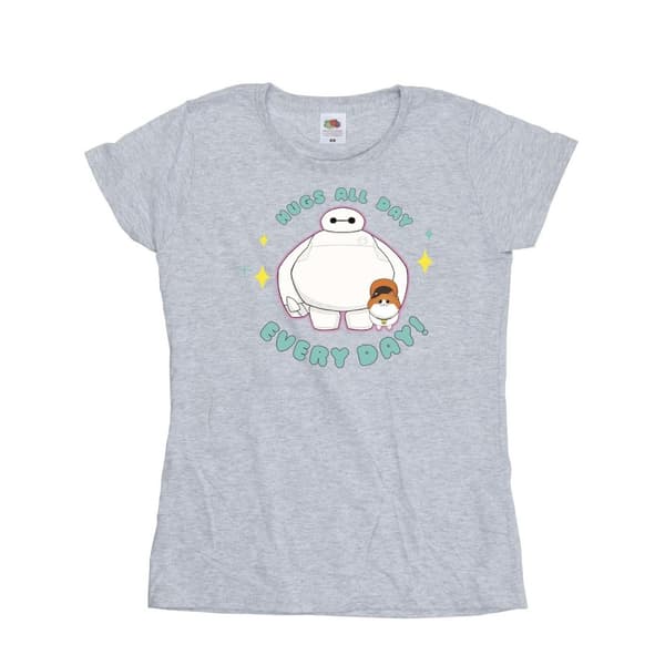 Disney Womens/Ladies Big Hero 6 Baymax Hugs Everyday Cotton T-Shirt