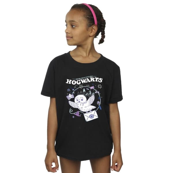 Harry Potter T-shirt i bomull med uggla och brev från Hogwarts