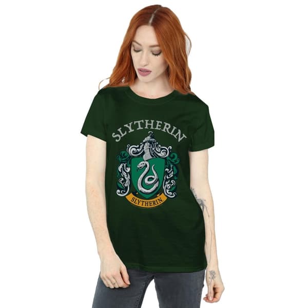Harry Potter Womens/Ladies Slytherin Crest Cotton Boyfriend T-Shirt
