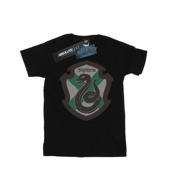 Harry Potter Girls Slytherin Crest Flat Cotton T-Shirt