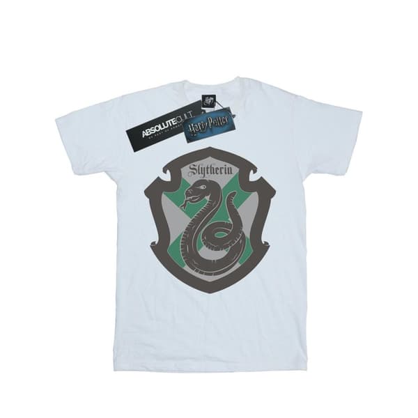 Harry Potter Girls Slytherin Crest Flat Cotton T-Shirt