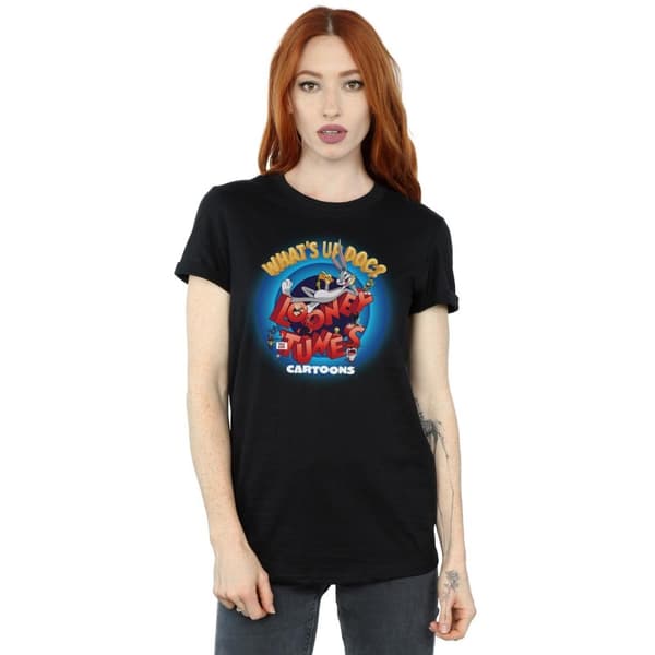 Looney Tunes Dam/kvinnor Cartoons What´s Up Doc Circle Boyfriend T-shirt i bomull