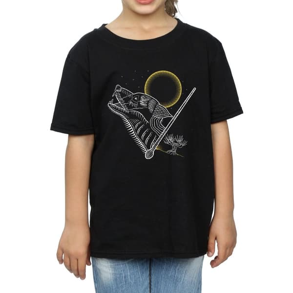 Harry Potter Girls Werewolf Line Art Cotton T-Shirt
