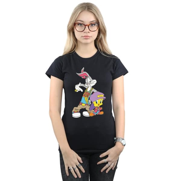 Looney Tunes Womens/Ladies Bugs And Tweety Hip Hop Cotton T-Shirt