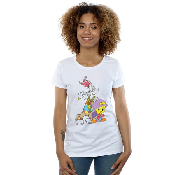 Looney Tunes Womens/Ladies Bugs And Tweety Hip Hop Cotton T-Shirt