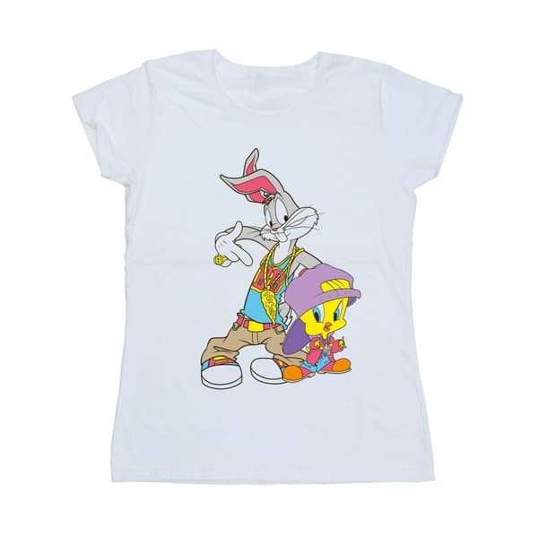 Looney Tunes Womens/Ladies Bugs And Tweety Hip Hop Cotton T-Shirt