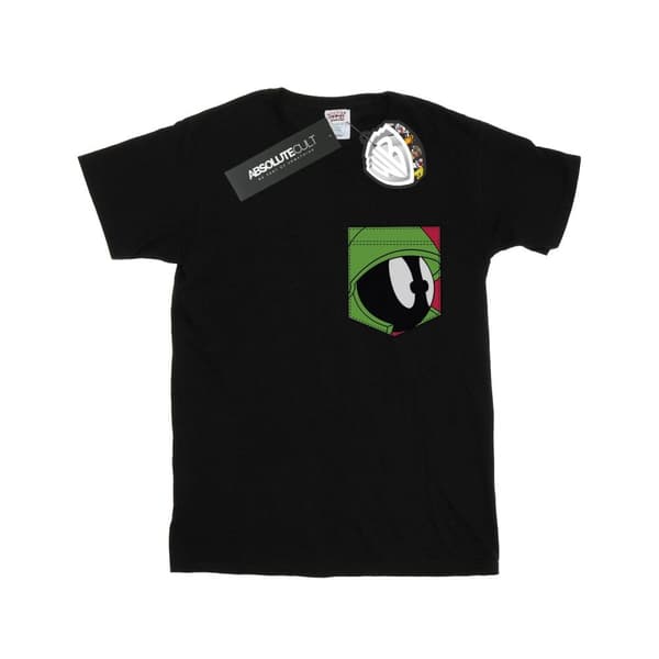 Looney Tunes Boys Marvin The Martian Face Faux Pocket T-Shirt