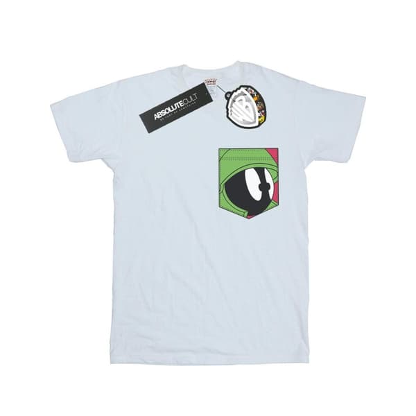 Looney Tunes Boys Marvin The Martian Face Faux Pocket T-Shirt