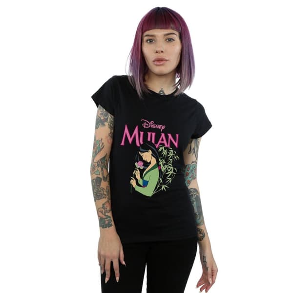 Disney Dam/Tjej Mulan Rosa Magnolia Bomulls-T-shirt