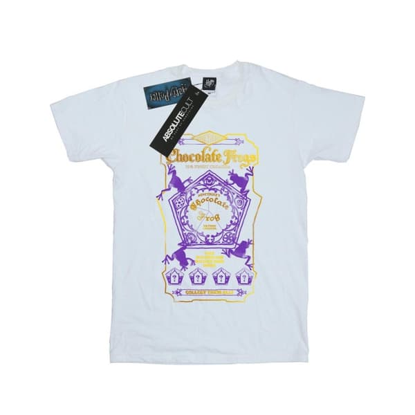 Harry Potter Girls Chocolate Frogs Coloured Label Cotton T-Shirt White 9-11 Years