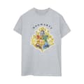Miniatyrbillede 1 af 3: Harry Potter Womens/Ladies Hogwarts School Emblem Cotton Boyfriend T-Shirt