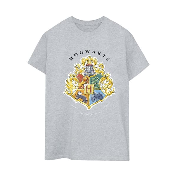 Harry Potter Womens/Ladies Hogwarts School Emblem Cotton Boyfriend T-Shirt