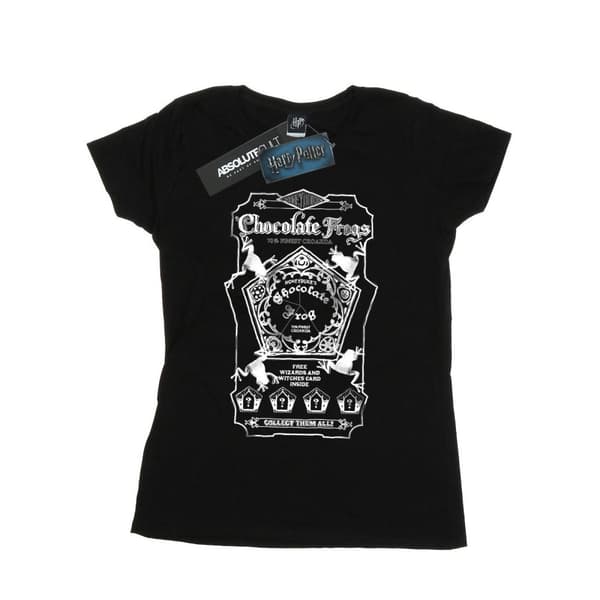 Harry Potter Pojkvänströja i bomull - dam/dam Chocolate Frogs Mono Label Black 3XL
