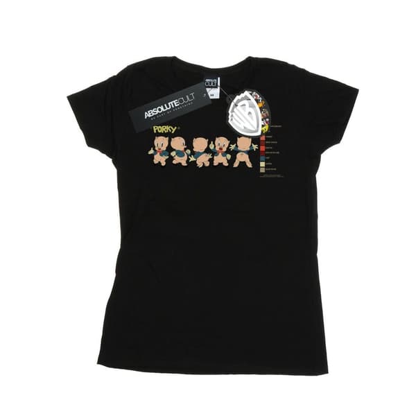 Looney Tunes Dam/Tjej Porky Pig Färgkod Bomulls-T-shirt