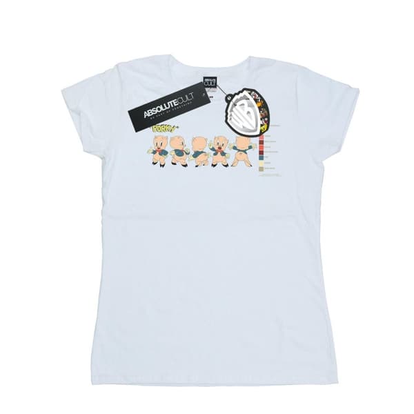 Looney Tunes Dam/Tjej Porky Pig Färgkod Bomulls-T-shirt