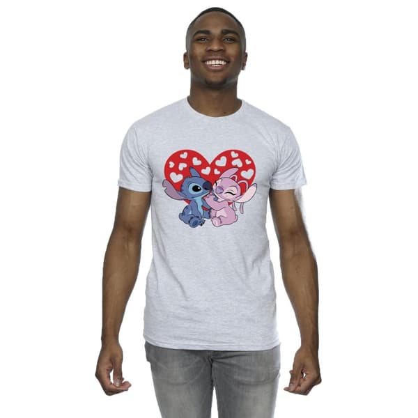 Disney Mens Lilo & Stitch Hearts T-Shirt