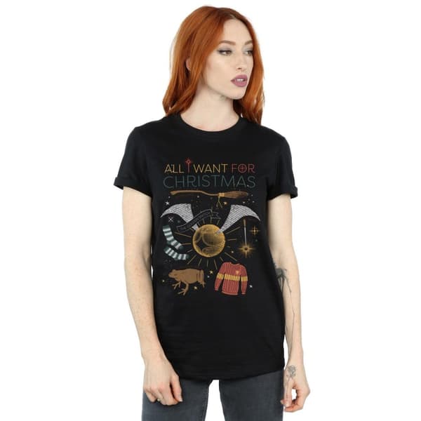 Harry Potter Womens/Ladies All I Want For Christmas Cotton Boyfriend T-Shirt