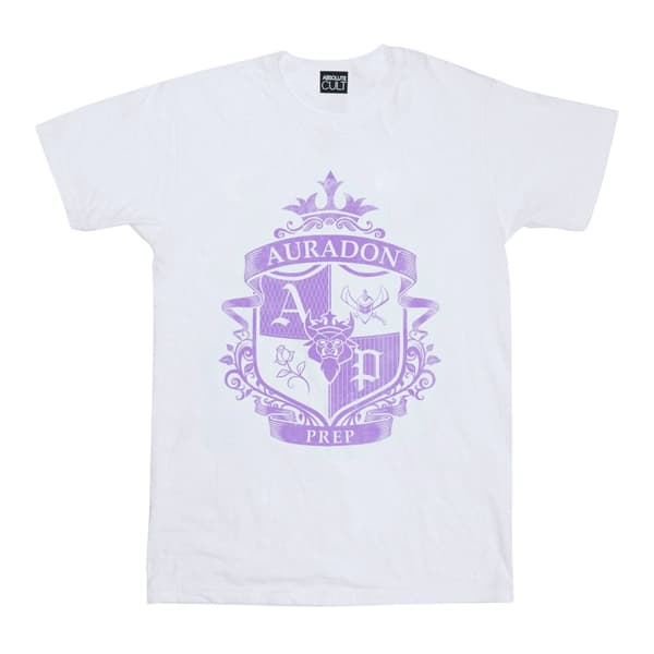 Disney Girls The Descendants Auradon Prep Crest Cotton T-Shirt White 9-11 Years