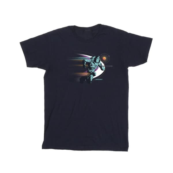 Disney T-shirt i bomull för flickor - Lightyear Running Buzz Navy Blue 9-11 Years