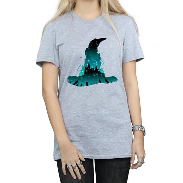 Harry Potter Dam/Tjej Hogwarts Silhouette Bomull Boyfriend T-shirt