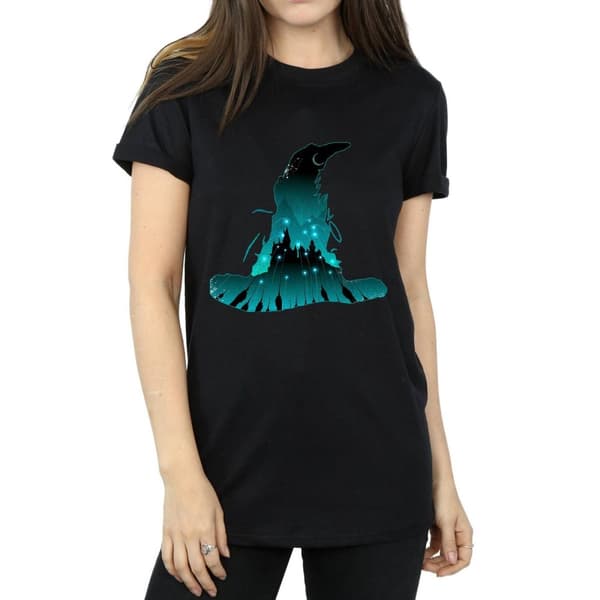 Harry Potter Dam/Tjej Hogwarts Silhouette Bomull Boyfriend T-shirt