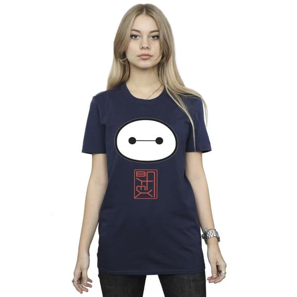 Disney Womens/Ladies Big Hero 6 Baymax Icon Cotton Boyfriend T-Shirt