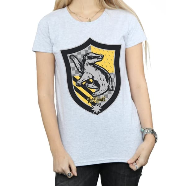 Harry Potter Womens/Ladies Hufflepuff Crest Flat Cotton T-Shirt