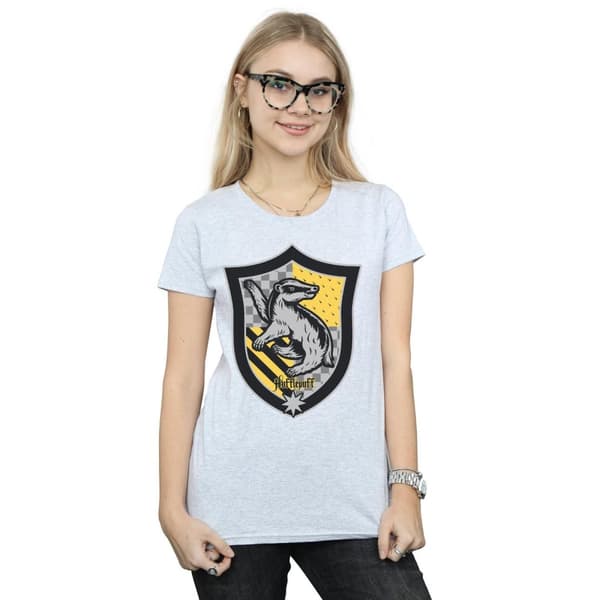 Harry Potter Womens/Ladies Hufflepuff Crest Flat Cotton T-Shirt