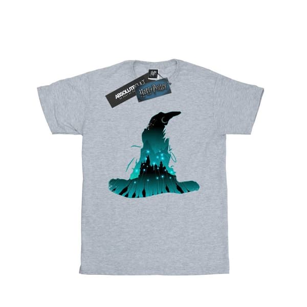 Harry Potter T-shirt i bomull med Hogwarts-silhuett för flickor