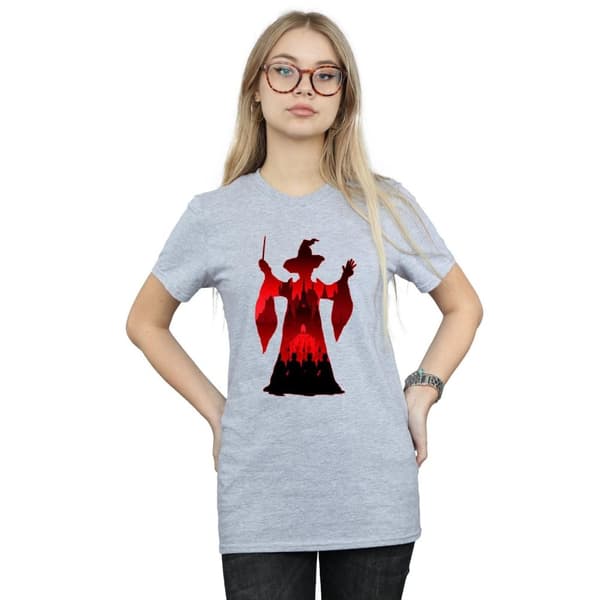 Harry Potter Womens/Ladies Minerva McGonagall Silhouette Cotton Boyfriend T-Shirt