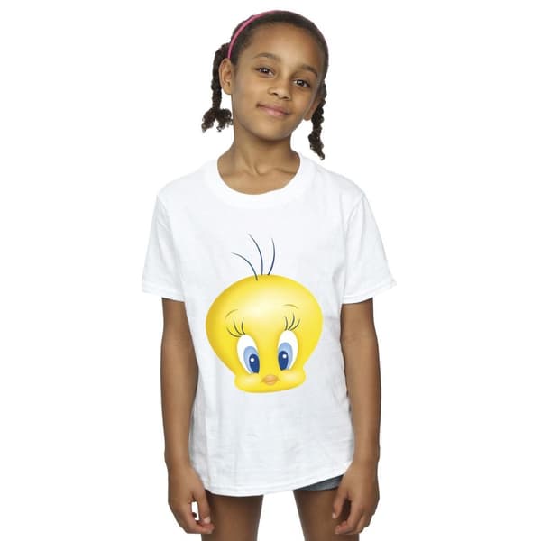 Looney Tunes Girls Tweety Face Cotton T-Shirt