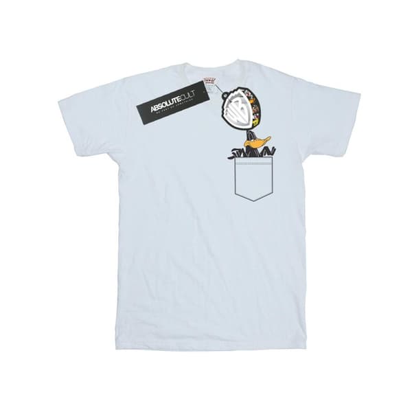 Looney Tunes Girls Daffy Duck Faux Pocket Cotton T-Shirt
