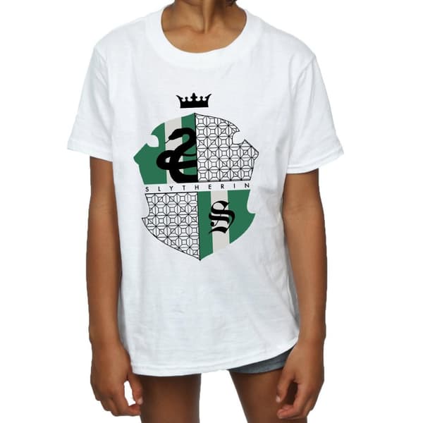 Harry Potter Girls Slytherin Shield Cotton T-Shirt