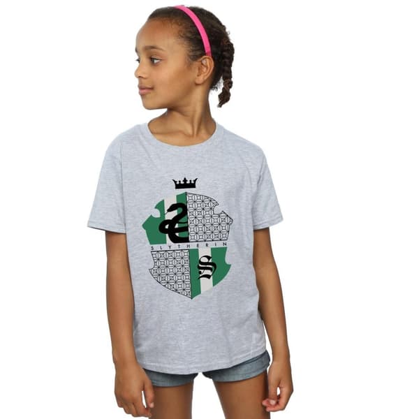 Harry Potter Girls Slytherin Shield Cotton T-Shirt