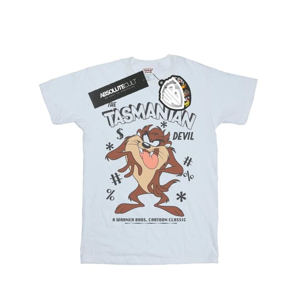 Looney Tunes Vintage Tasmanian Devil T-shirt i bomull för flickor White 12-13 Years