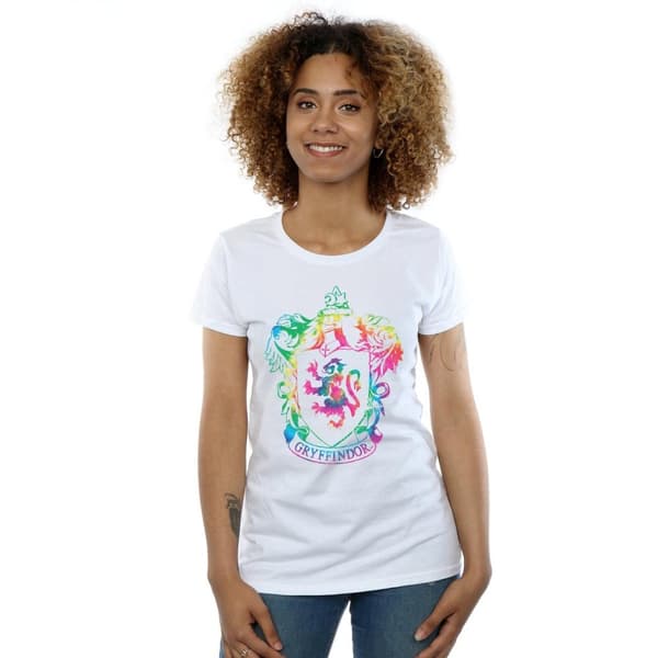 Harry Potter Womens/Ladies Gryffindor Crest Tie Dye Infill Cotton T-Shirt